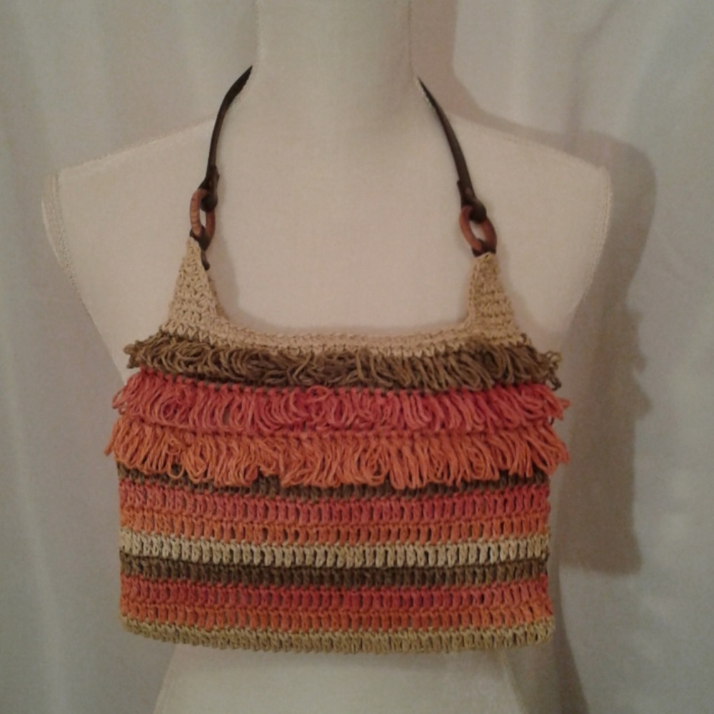Chico's Purse Raffia 100%  Paper Handbag